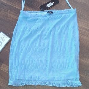 Bebe Light Blue Ruffle Skirt